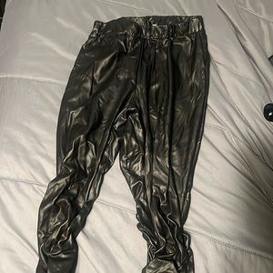 black leather pants